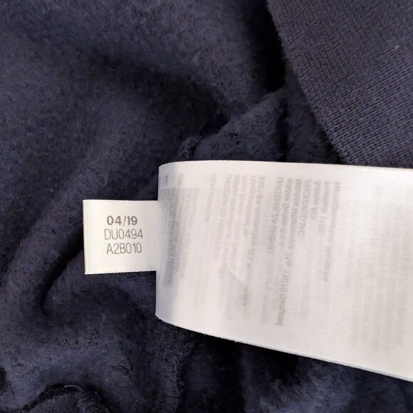 ADIDAS Sweatshirt Men's M Blue Three Striped Spellout Hooded Kangaroo Pocket - Picture 8 of 10